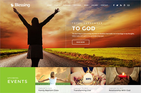 responsive chuch php template