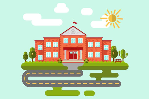 school or university building vector template