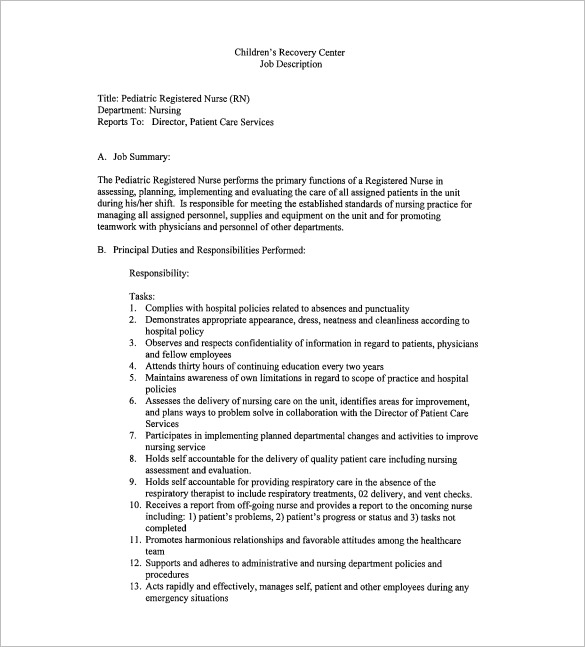 Pediatrician Job Description Template 7+ Free Word, PDF Format Download!