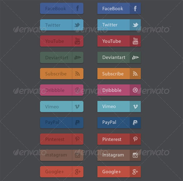 flat social media buttons
