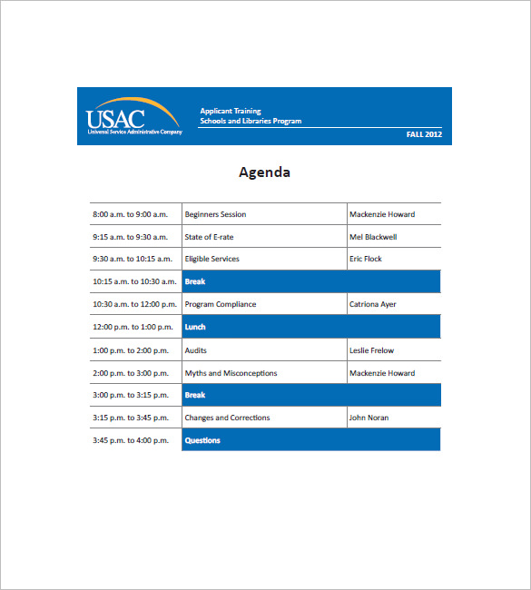 11+ Training Agenda Templates - Free Sample, Example, Format Download!