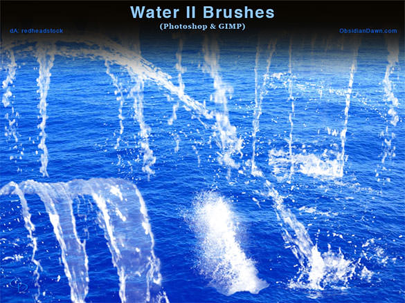 390 Photoshop  Water  Brushes  Free ABR PSD EPS Format 