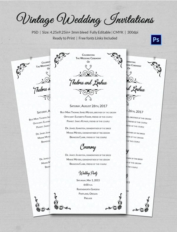 Wedding Program Template 41+ Free Word, PDF, PSD Documents Download