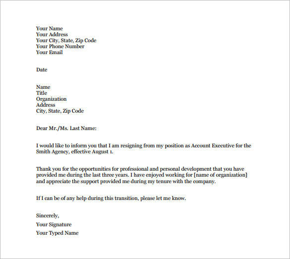 22+ Email Resignation Letter Templates - PDF, DOC