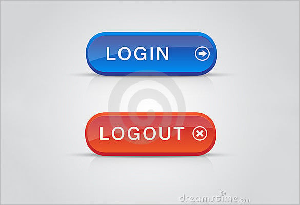 set of login logout buttons