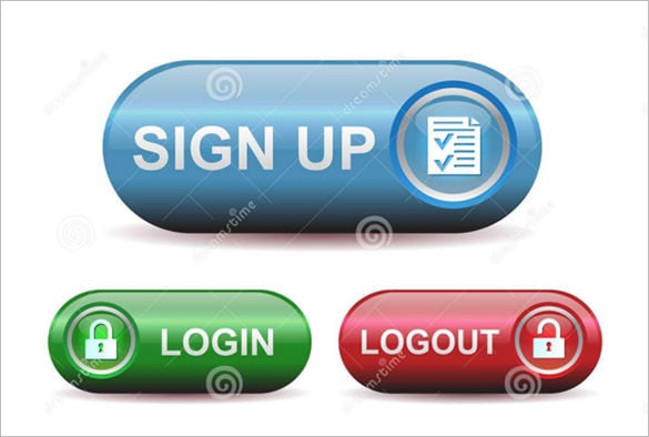 login and logout buttons