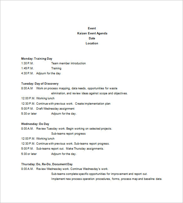 12 Event Agenda Templates Free Sample Example Format Download 