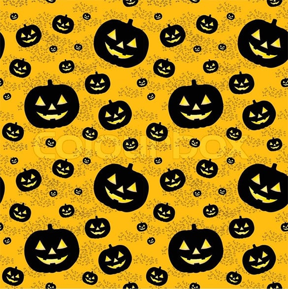 seamless carving pattern with black pumpkins