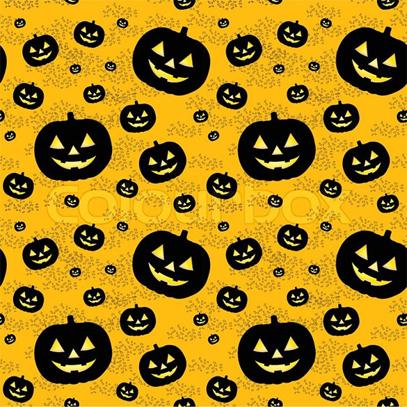 seamless carving pattern with black pumpkins