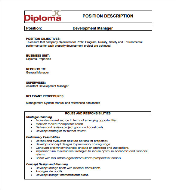 9+ Property Manager Job Description Templates Free Sample, Example