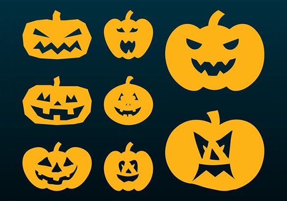 halloween pumpkins silhouettes carving pattern
