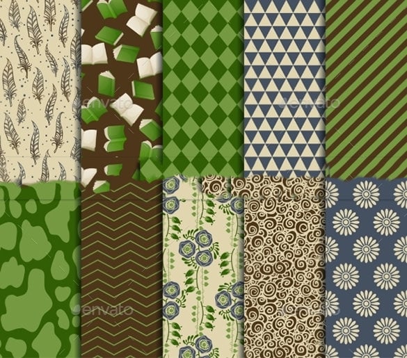 set of 10 simple seamless patterns