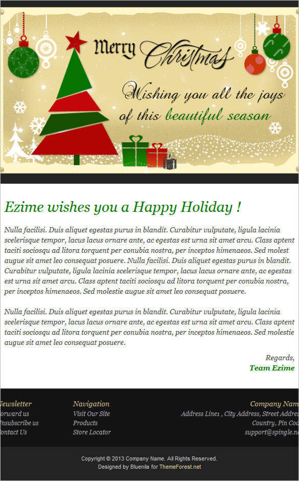 51 Christmas Email Newsletter Templates Free PSD EPS AI HTML Format Download Free
