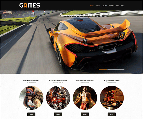 games bootstrap template
