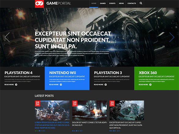 beautiful gaming bootstrap template