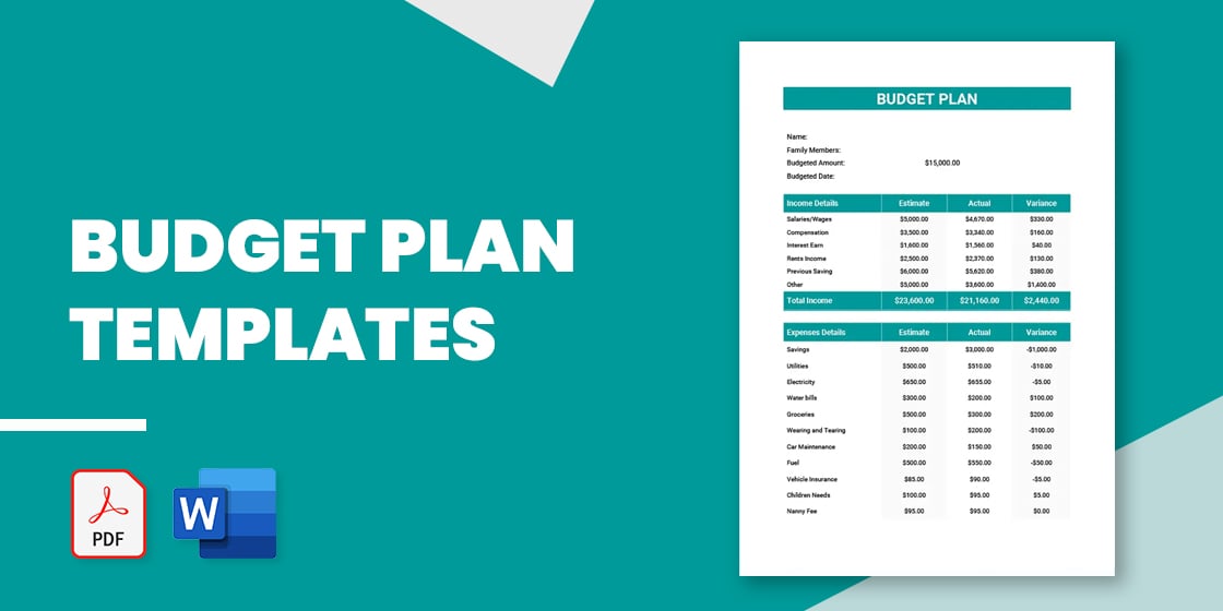 budget plan templates – sample example format download
