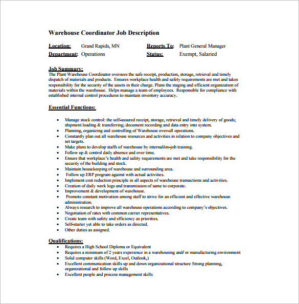 Data Entry Job Description Template 9+ Free Word, PDF Format Download