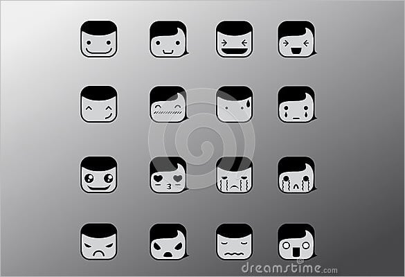 simple emotion face icons download