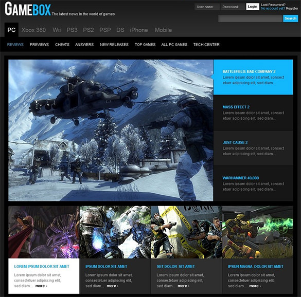 Gaming Website PSD, 9,000+ High Quality Free PSD Templates for Download