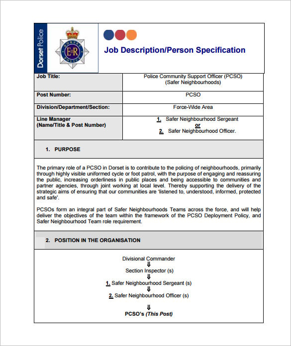 free community police officer job description pdf download