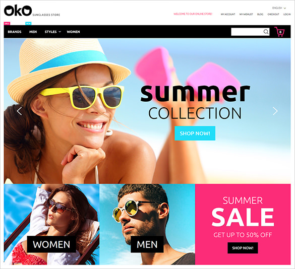 fashion glasses magento bootstrap theme