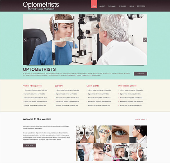 optometrist responsive wordpress theme