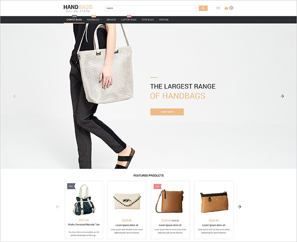 hand bags fashion magento website template