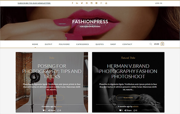 fashion news letter website template
