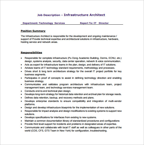 Architect Job Description Template 10+ Free Word, PDF Format Download!