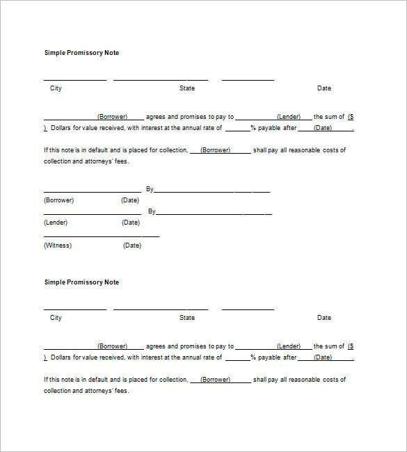 Blank Promissory Note Template 12+ Free Word, Excel, PDF Format Download