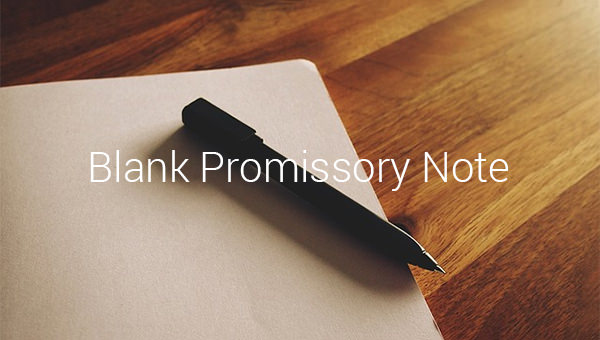 blank promissory note