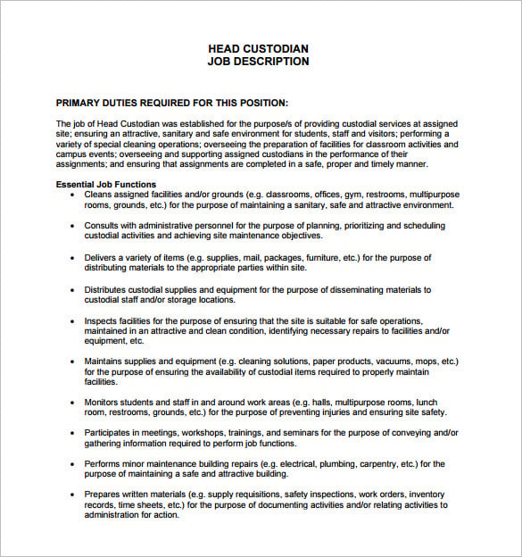 head-custodian-job-description-pdf-free-download
