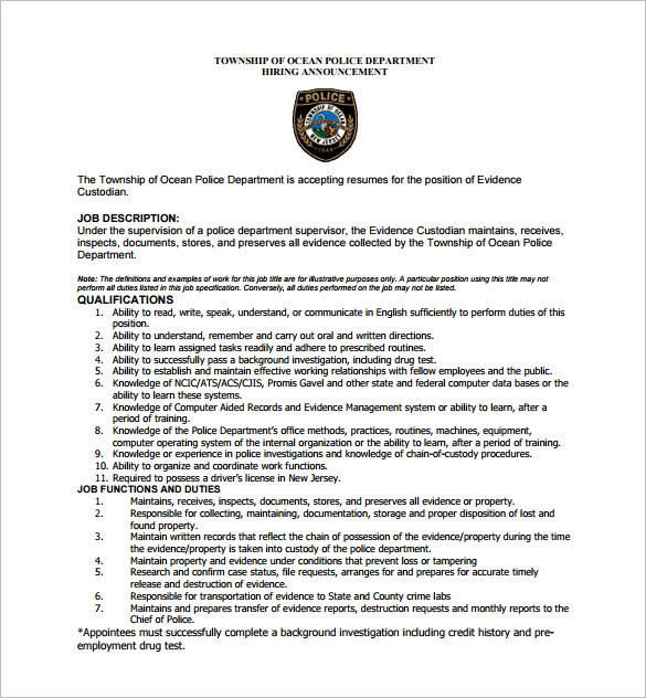 10+ Custodian Job Description Templates Free Sample, Example, Format