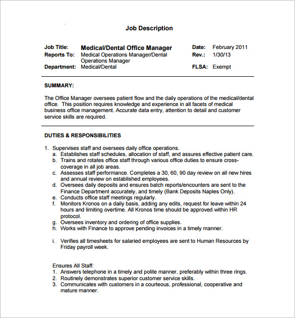 Fill in resume template office maager ...