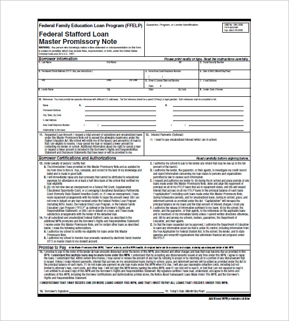 7+ Student Loan Promissory Note Templates Free Sample, Example