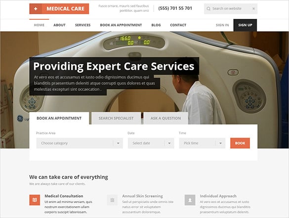 medical care doctor psd theme