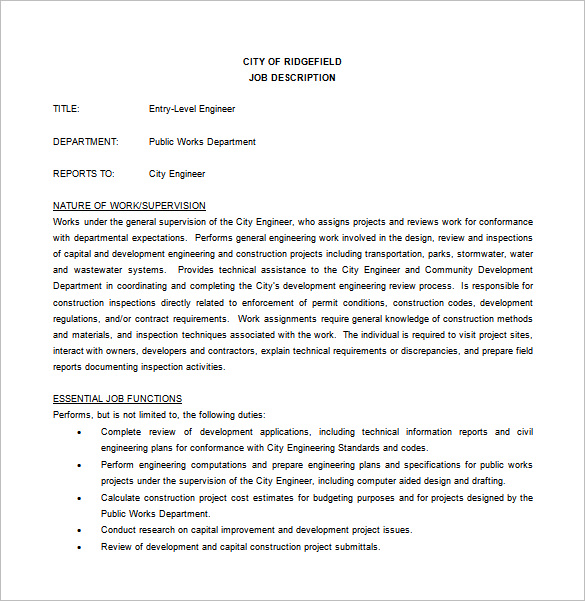 Civil Engineer Job Profile