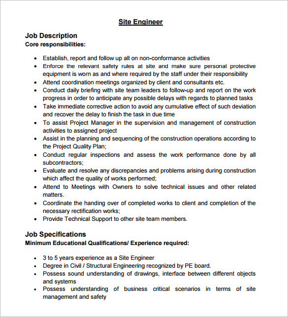 civil engineering descriptions