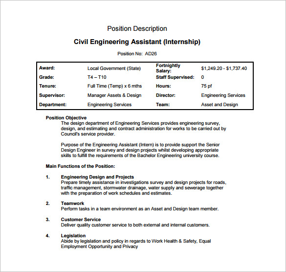 10+ Civil Engineer Job Description Templates - Free Sample 