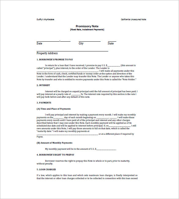 Loan Promissory Note – 10+ Free Word, Excel, PDF Format Download