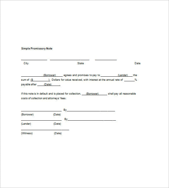 Promissory Note Template Free Download