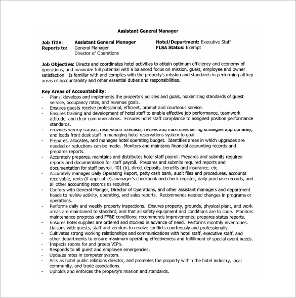 Resort General Manager Job Description Humannaa