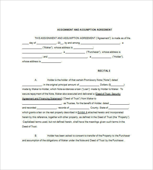 assignment and assumption agreement