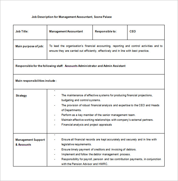 Financial Accountant Job Description Pdf - Accounting Supervisor job description | Workable - Financial monitoring & analysis monitor and collect data to assess accuracy and integrity;