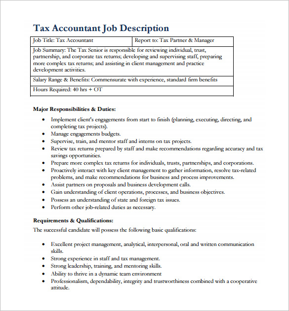 Senior Financial Accountant Job Description Pdf / FREE 9+ Sample Accountant Job Descriptions in PDF | MS Word / You oversee a company's accounting operations.