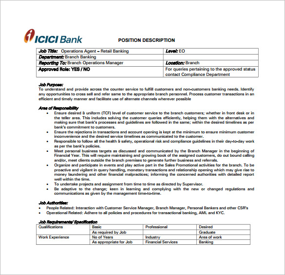 Bank Teller Job Description Template - 6+ Free Word, PDF ...