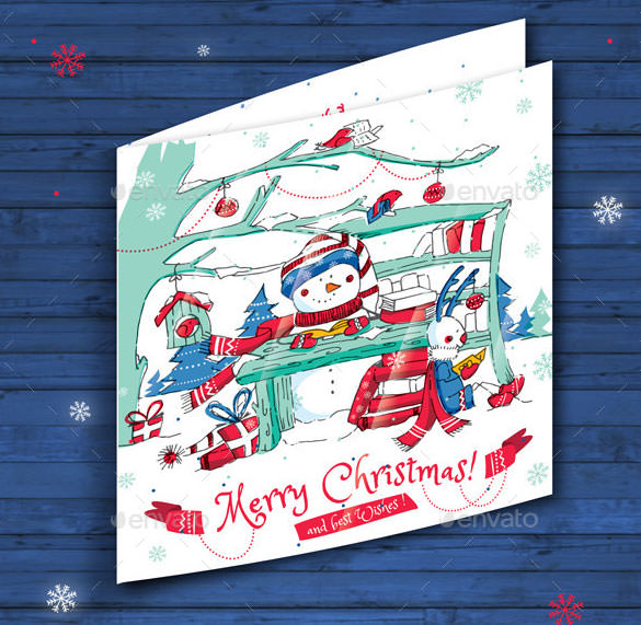 digital christmas card template ai illustrator format