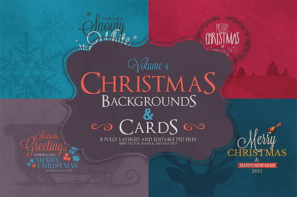 christmas cards bundle psd download