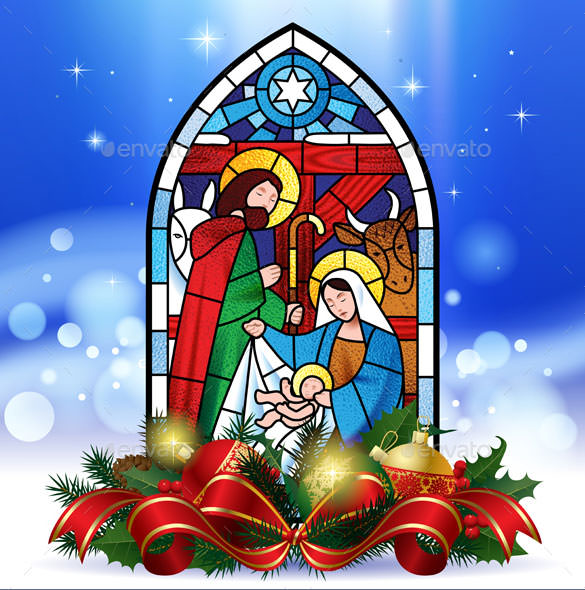 religious christmas card template eps download