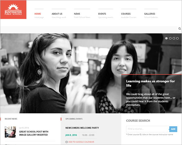 education bootstrap theme for school